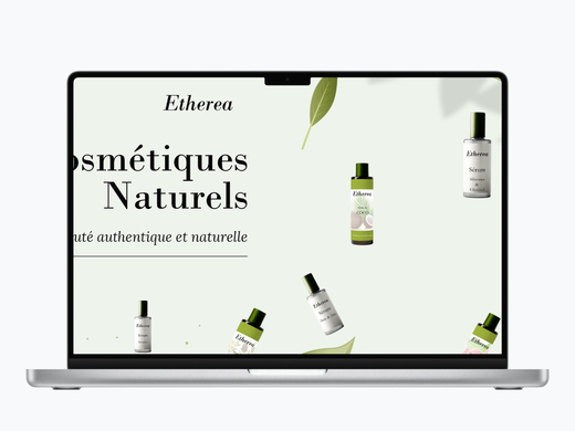 huiles naturelles Etherea illustrant une boutique en ligne pensée pour une expérience utilisateur fluide et moderne
