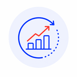 graphique avec flèche ascendante illustrant un site internet évolutif qui accompagne la croissance d’une entreprise dans le temps