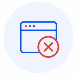 site internet générant peu de demandes de contact représenté par un écran avec une icône de fermeture